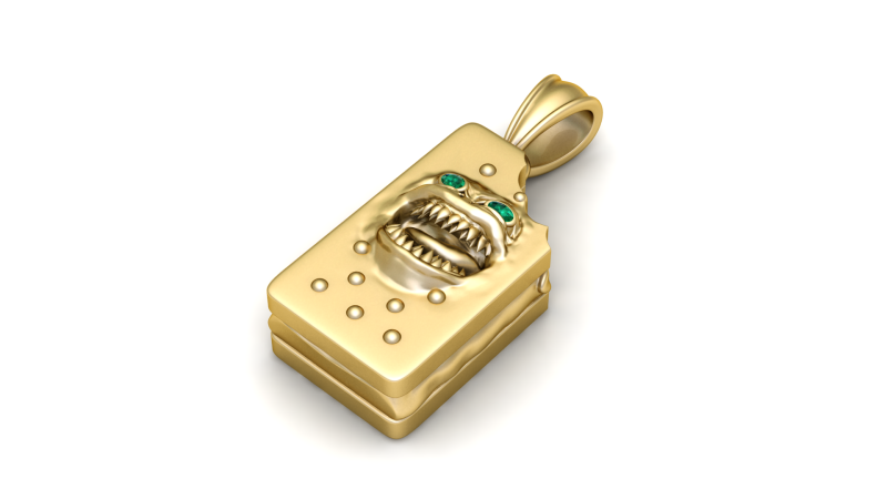 Modello stampabile 3D con pendente Monster Face Modello di stampa 3D .c4d .max .obj .3ds .fbx .stl .blend 