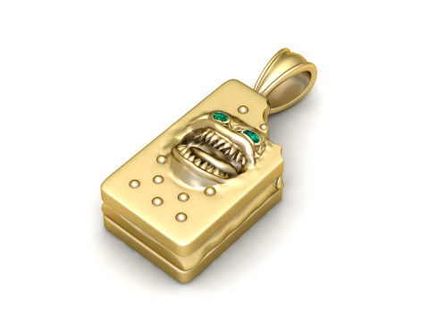 Monster Face Pendant 3D Printable Model Modello di stampa 3D