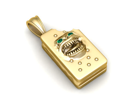 Modello stampabile 3D con pendente Monster Face Modello di stampa 3D