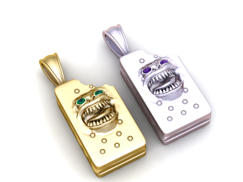 Modello stampabile 3D con pendente Monster Face Modello di stampa 3D