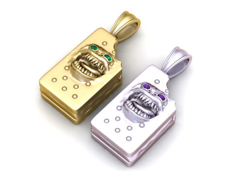 Modello stampabile 3D con pendente Monster Face Modello di stampa 3D