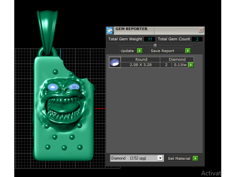 Modello stampabile 3D con pendente Monster Face Modello di stampa 3D