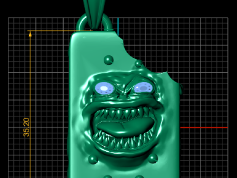 Modello stampabile 3D con pendente Monster Face Modello di stampa 3D