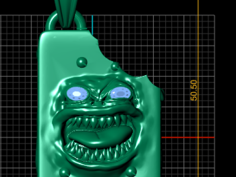 Modello stampabile 3D con pendente Monster Face Modello di stampa 3D