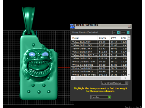 Modello stampabile 3D con pendente Monster Face Modello di stampa 3D