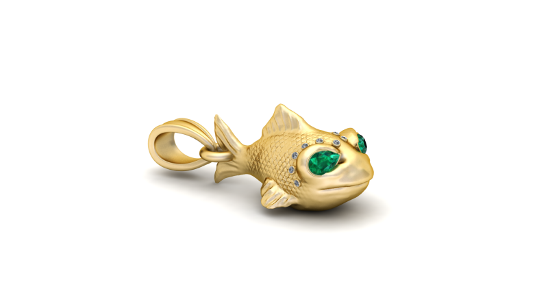 Fish Animal Pendant 3D Printable Model Modèles 3D en vedette .c4d .max .obj .3ds .fbx .stl .blend 