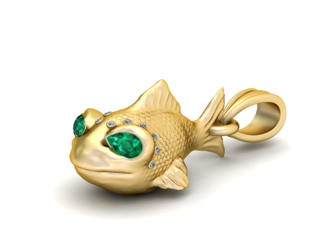 Fish Animal Pendant 3D Printable Model Modèles 3D en vedette