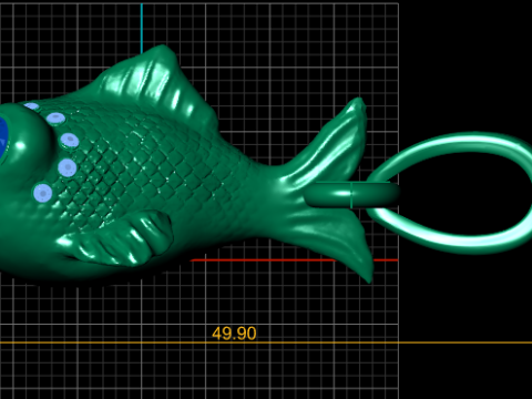 Fish Animal Pendant 3D Printable Model Modèles 3D en vedette