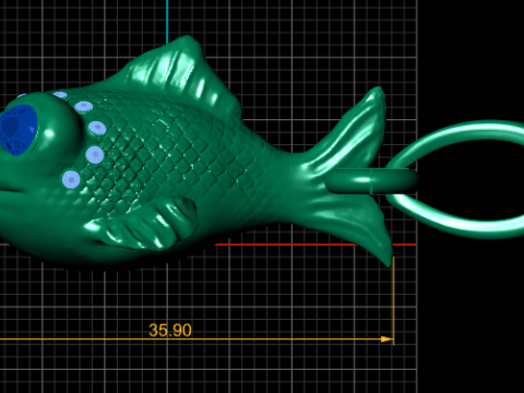 Fish Animal Pendant 3D Printable Model Modèles 3D en vedette