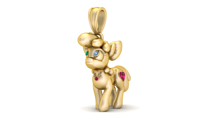 Cute Pony Pendant 3D Printable Model 3D printmodel .c4d .max .obj .3ds .fbx .stl .blend 