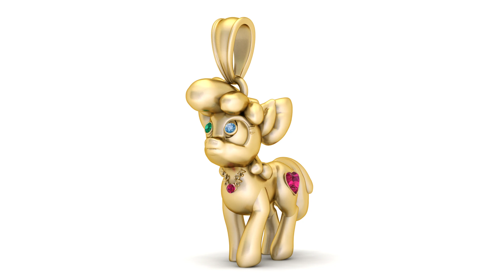 Cute Pony Pendant 3D Printable Model 3D Print Model .c4d .max .obj .3ds .fbx .stl .blend