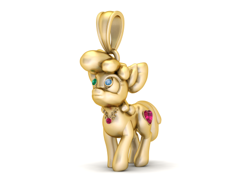 Cute Pony Pendant 3D Printable Model 3D Принт Модель