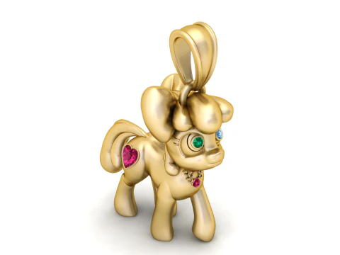 Cute Pony Pendant 3D Printable Model 3D Print Model