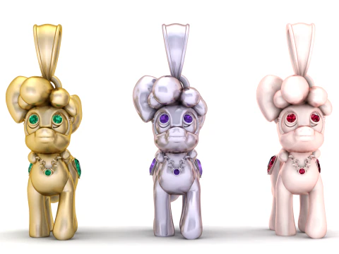 Cute Pony Pendant 3D Printable Model 3D Print Model