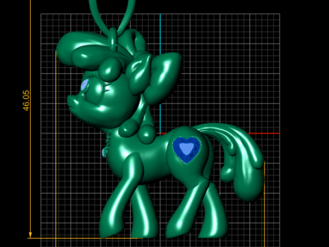 Cute Pony Pendant 3D Printable Model 3D printmodel