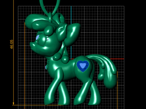 Cute Pony Pendant 3D Printable Model 3D Print Model