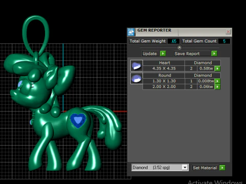 Cute Pony Pendant 3D Printable Model 3D Print Model