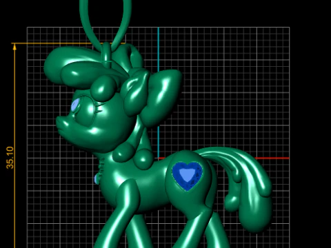 Cute Pony Pendant 3D Printable Model 3D Print Model