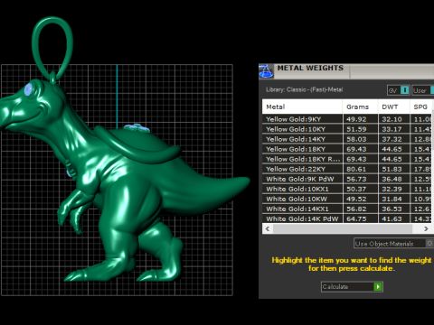Dinosaur Animal Pendant 3D Printable Model 3D Print Model
