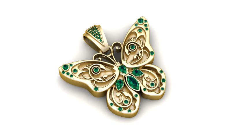 Cute Butterfly Pendant 3D Printable Model 3D प्रिंट मॉडल .c4d .max .obj .3ds .fbx .stl .blend 