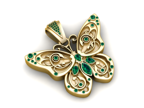 Cute Butterfly Pendant 3D Printable Model 3D Принт Модель