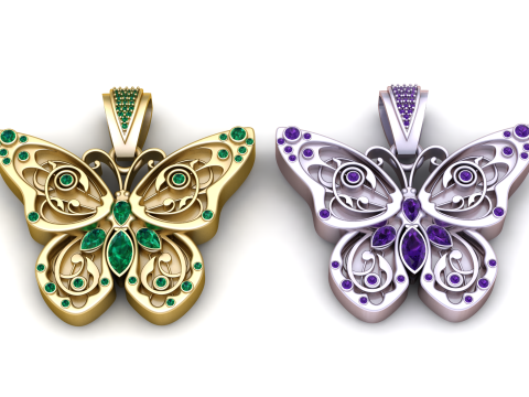 Cute Butterfly Pendant 3D Printable Model 3D प्रिंट मॉडल