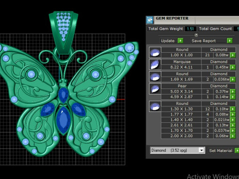 Cute Butterfly Pendant 3D Printable Model 3D प्रिंट मॉडल