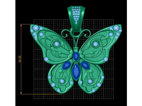 Cute Butterfly Pendant 3D Printable Model 3D Print Model