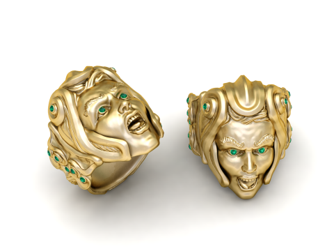 Man Face Ring 3D Printable Model Modello di stampa 3D