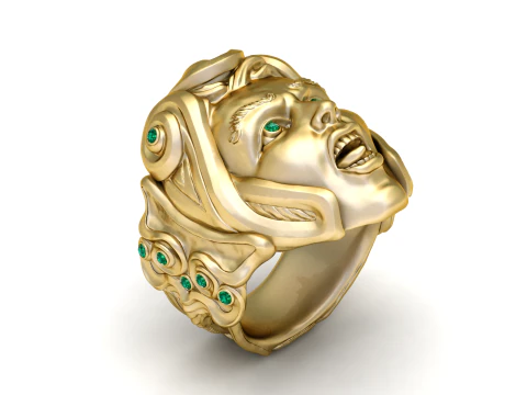 Man Face Ring 3D Printable Model 3D Print Model