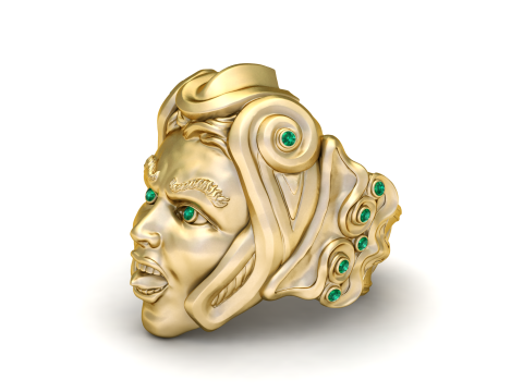 Man Face Ring 3D Printable Model 3D प्रिंट मॉडल