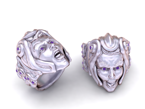 Man Face Ring 3D Printable Model 3D प्रिंट मॉडल