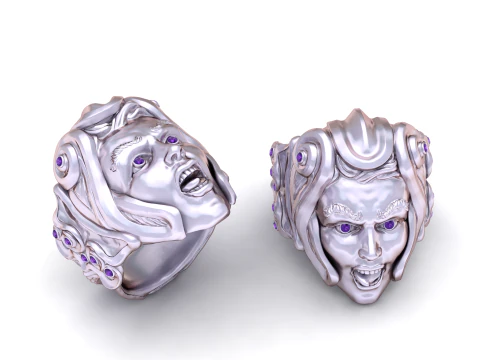 Man Face Ring 3D Printable Model 3D Print Model