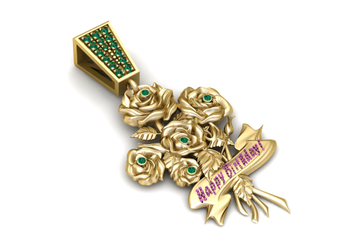 Rose Flower Pendant 3D Printable Mode 3D Print Model