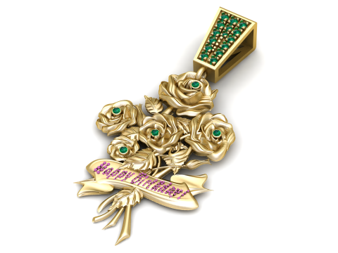 Rose Flower Pendant 3D Printable Mode 3D Print Model