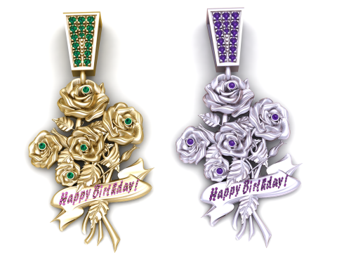 Rose Flower Pendant 3D Printable Mode 3D Print Model