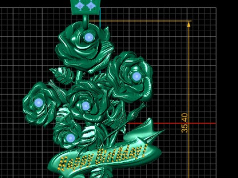 Rose Flower Pendant 3D Printable Mode 3D Print Model