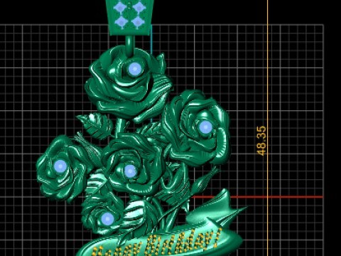 Rose Flower Pendant 3D Printable Mode 3D Print Model