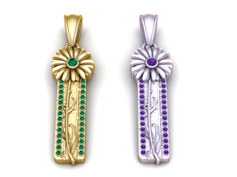 Daisy Floral Pendant 3D Printable Model 3D Принт Модель