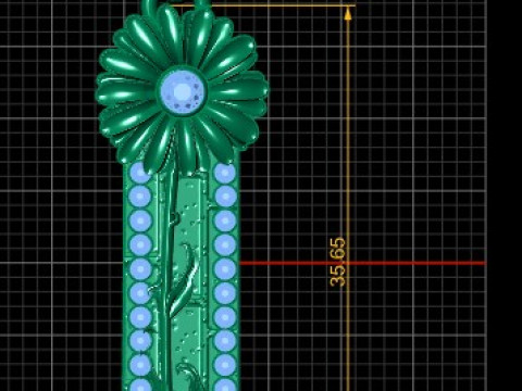 Daisy Floral Pendant 3D Printable Model 3D Принт Модель