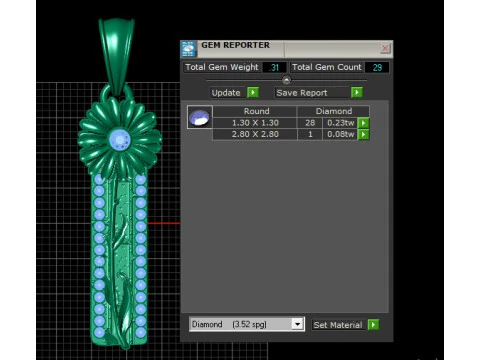 Daisy Floral Pendant 3D Printable Model 3D Print Model