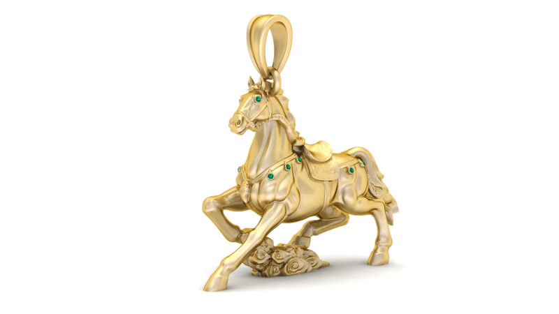 Horse Animal Pendant 3D Printable Model 3D प्रिंट मॉडल .c4d .max .obj .3ds .fbx .stl .blend