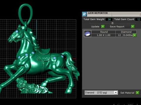Horse Animal Pendant 3D Printable Model Model do druku 3D