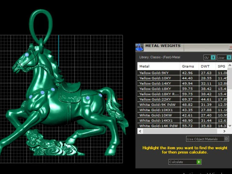 Horse Animal Pendant 3D Printable Model 3D Print Model