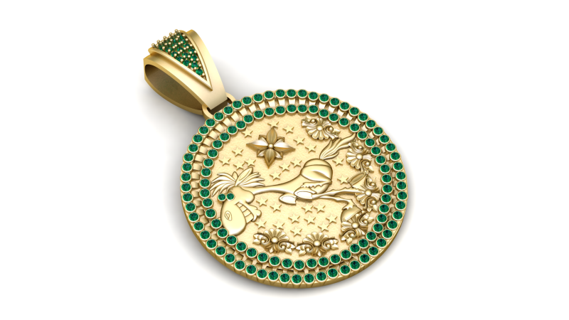 Horse Medallion Pendant 3D Printable Model 3D Принт Модель .c4d .max .obj .3ds .fbx .stl .blend 