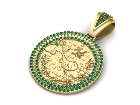 Horse Medallion Pendant 3D Printable Model 3D Print Model
