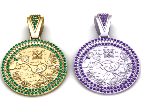 Horse Medallion Pendant 3D Printable Model 3D Принт Модель