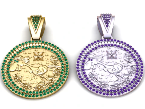 Horse Medallion Pendant 3D Printable Model 3D Print Model