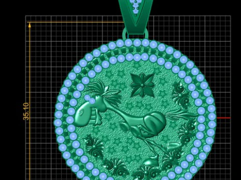 Horse Medallion Pendant 3D Printable Model 3D Print Model