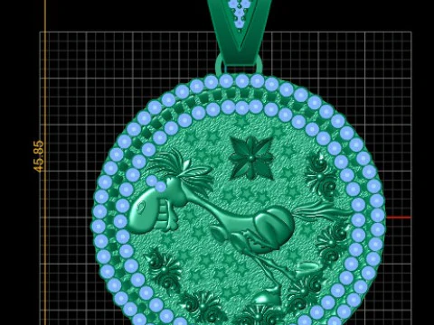 Horse Medallion Pendant 3D Printable Model 3D Print Model